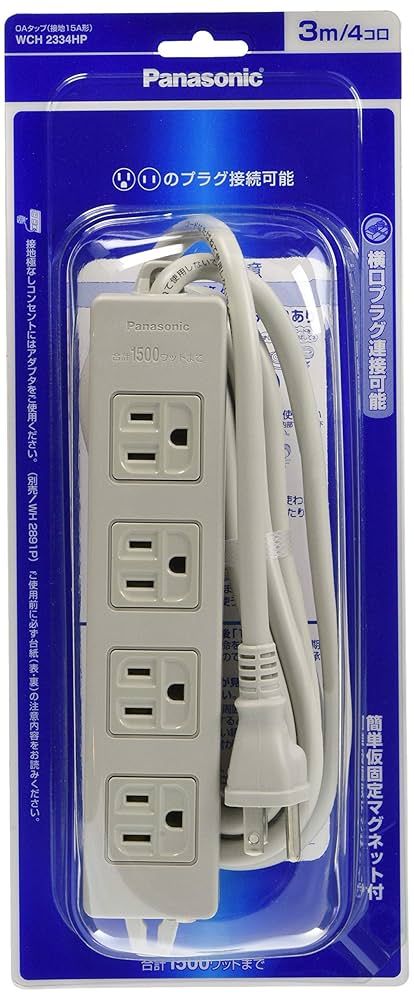 Amazon.co.jp: パナソニック WCH2334HP OAタップ 接地4個口 3m